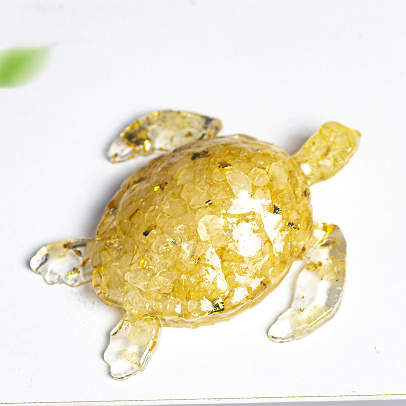 FREE Today: Turtle Ornament with Gold Leaf Details Gemstone Decoration With Card - Citrine - With Card - image 24