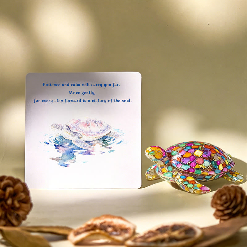 FREE Today: Turtle Ornament with Gold Leaf Details Gemstone Decoration With Card - image 0