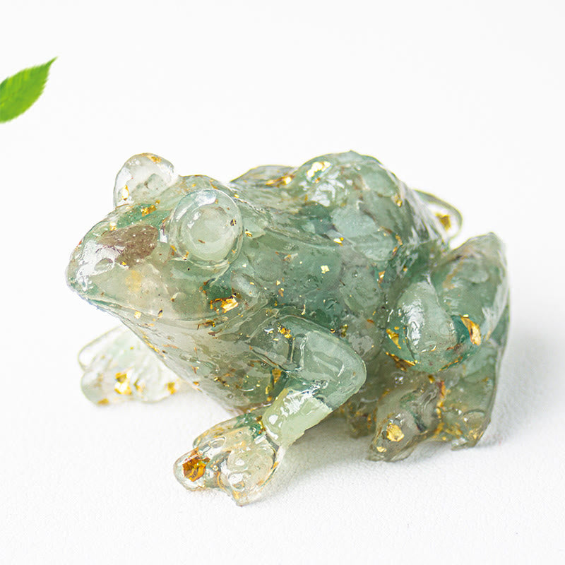 Olivenorma Renewal Leap Gem Frog Figurine Gemstone Decoration - Green Aventurine - With Card - image 14