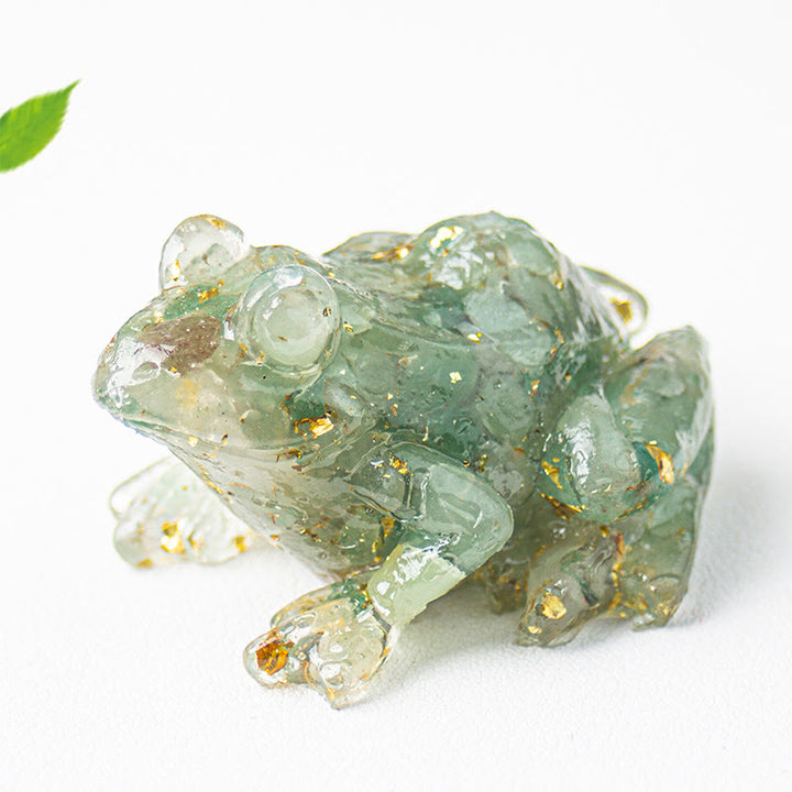 Olivenorma Renewal Leap Gem Frog Figurine Gemstone Decoration - Green Aventurine - With Card - image 14