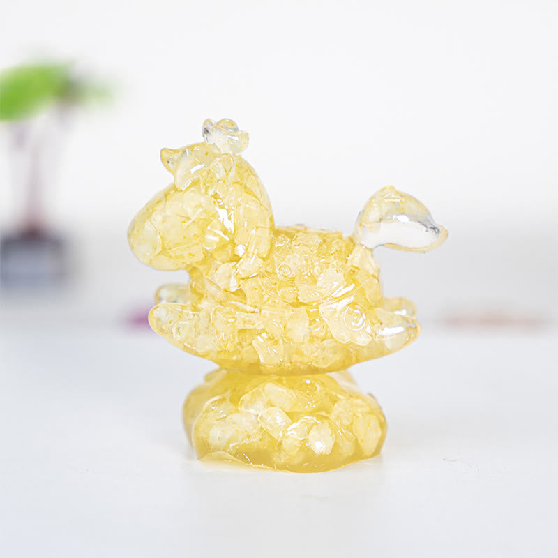 Olivenorma Dream & Wonder Spirit Unicorn Gemstone Decoration - Citrine - Rotatable Style - With Card - image 26
