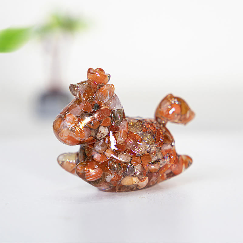 Olivenorma Dream & Wonder Spirit Unicorn Gemstone Decoration - Red Agate - Non-Rotatable Style - With Card - image 15