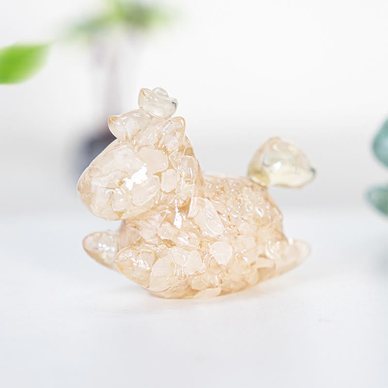 Olivenorma Dream & Wonder Spirit Unicorn Gemstone Decoration - Rose Quartz - Non-Rotatable Style - With Card - image 11