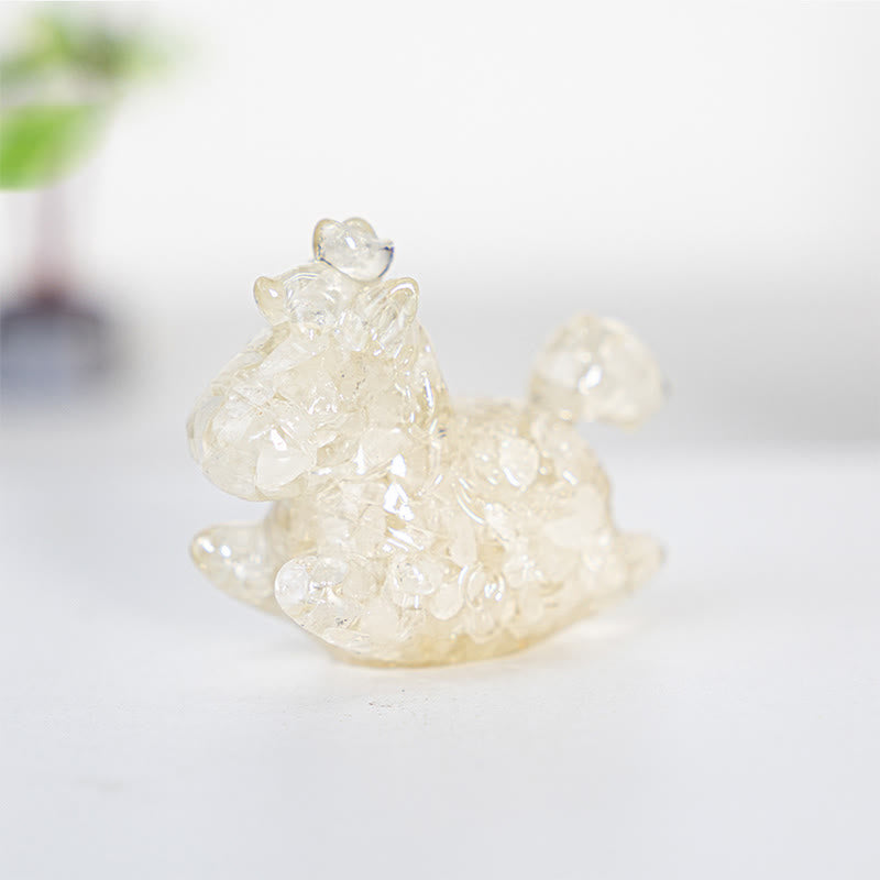 Olivenorma Dream & Wonder Spirit Unicorn Gemstone Decoration - Clear Quartz - Non-Rotatable Style - With Card - image 23