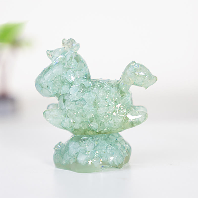 Olivenorma Dream & Wonder Spirit Unicorn Gemstone Decoration - Aquamarine - Rotatable Style - With Card - image 31