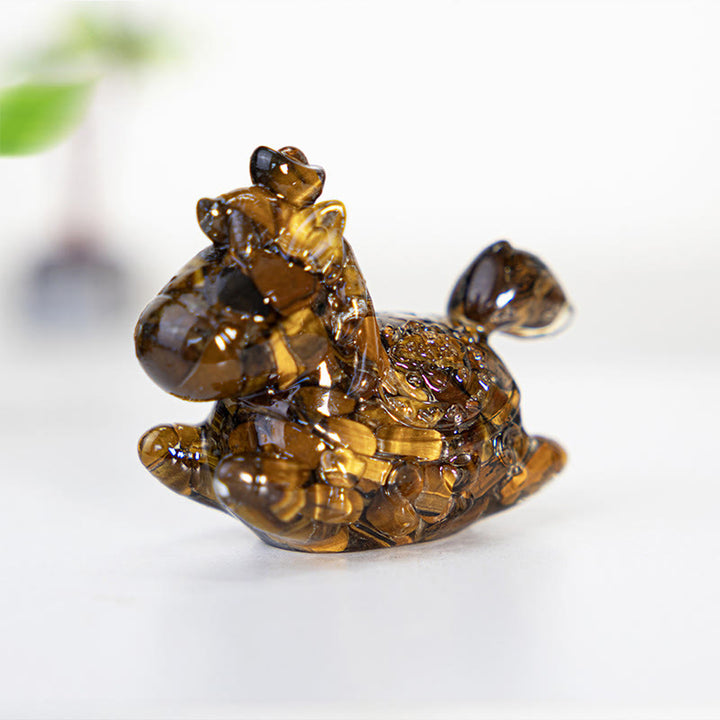 Olivenorma Dream & Wonder Spirit Unicorn Gemstone Decoration - Tiger's Eye - Non-Rotatable Style - With Card - image 13