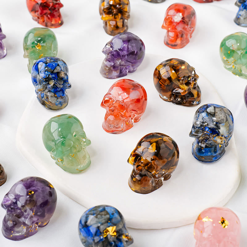 Olivenorma Inner Strength Skull Figurine Gemstone Decoration  - image 4