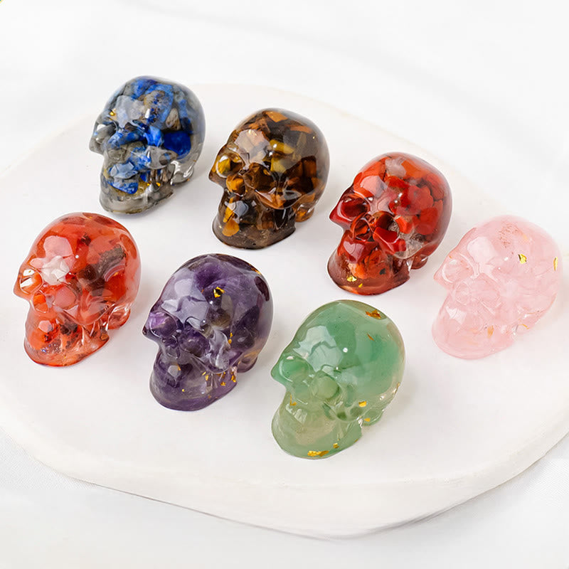 Olivenorma Inner Strength Skull Figurine Gemstone Decoration  - image 5