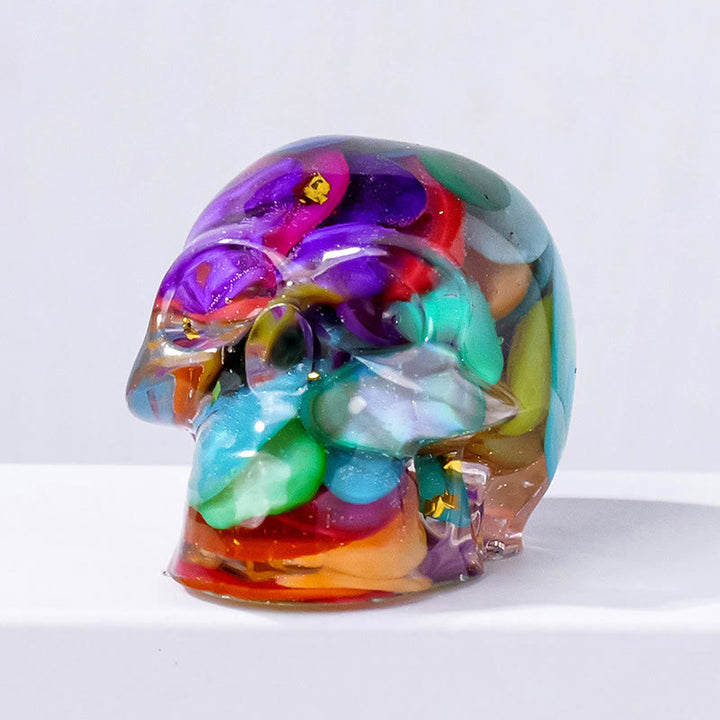 Olivenorma Inner Strength Skull Figurine Gemstone Decoration  - Colorful Shell - With Card - image 21