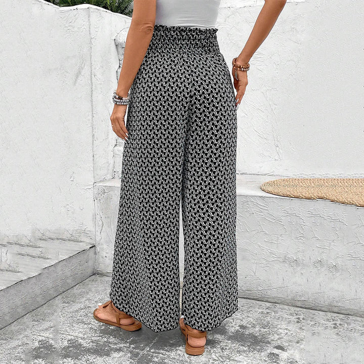 Olivenorma Floral Print High-Waist Drawstring Wide Leg Women's Pants - image 15