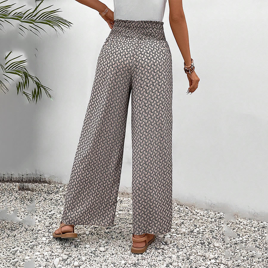Olivenorma Floral Print High-Waist Drawstring Wide Leg Women's Pants - image 25