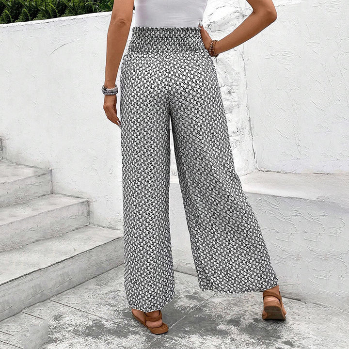 Olivenorma Floral Print High-Waist Drawstring Wide Leg Women's Pants - image 8