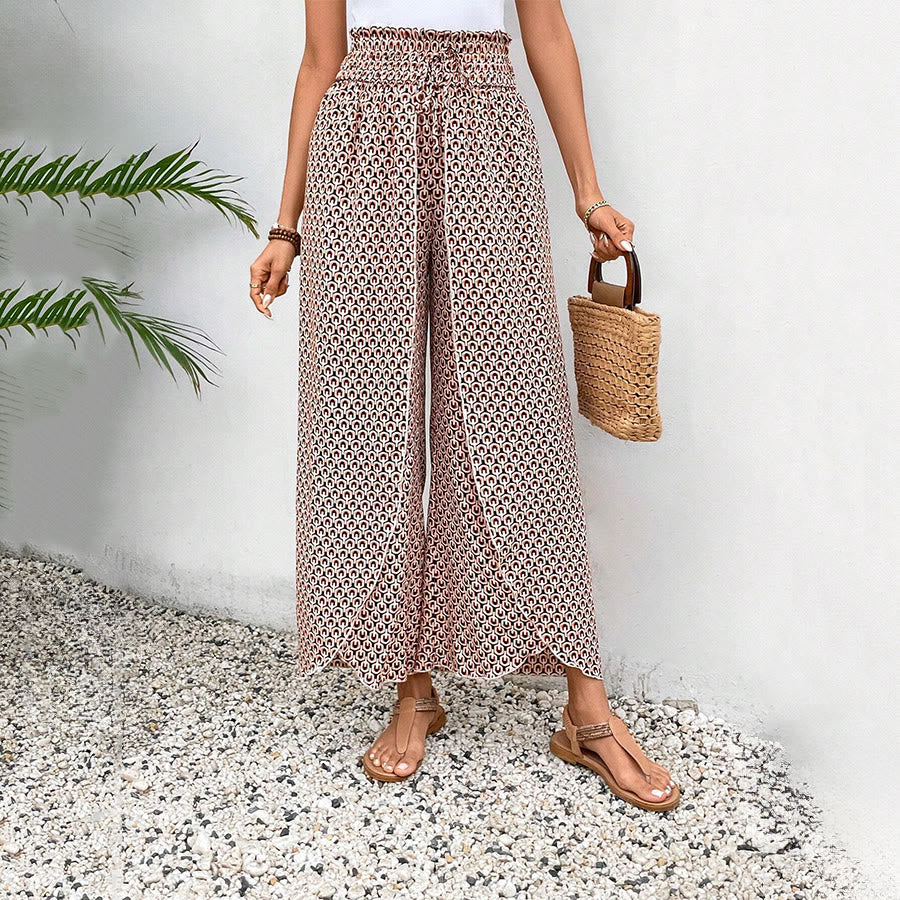 Olivenorma Floral Print High-Waist Drawstring Wide Leg Women's Pants - image 20