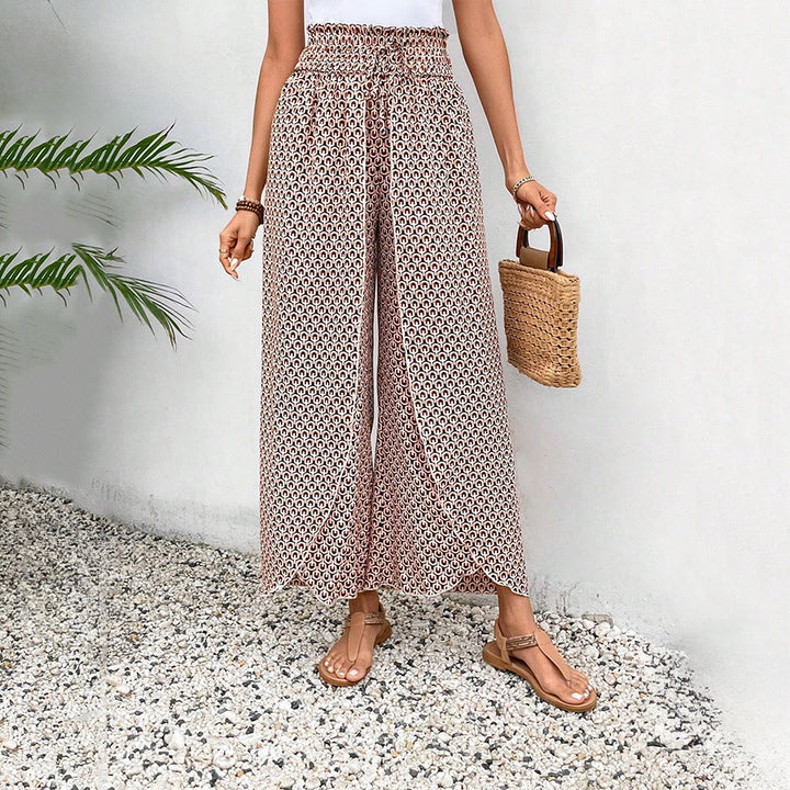 Olivenorma Floral Print High-Waist Drawstring Wide Leg Women's Pants - image 20