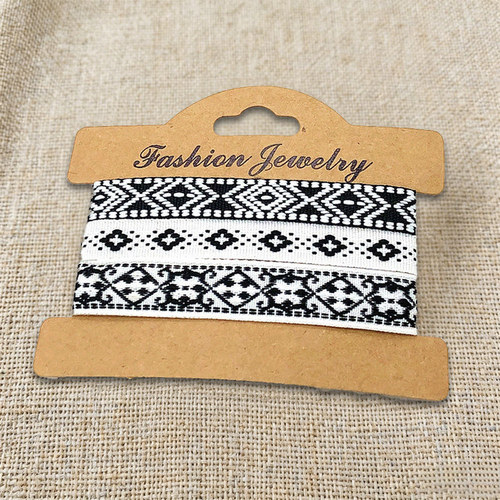 Olivenorma Premium Thread Handmade Multicolor Boho Ethnic Braided Bracelet - Black & White Boho - image 30
