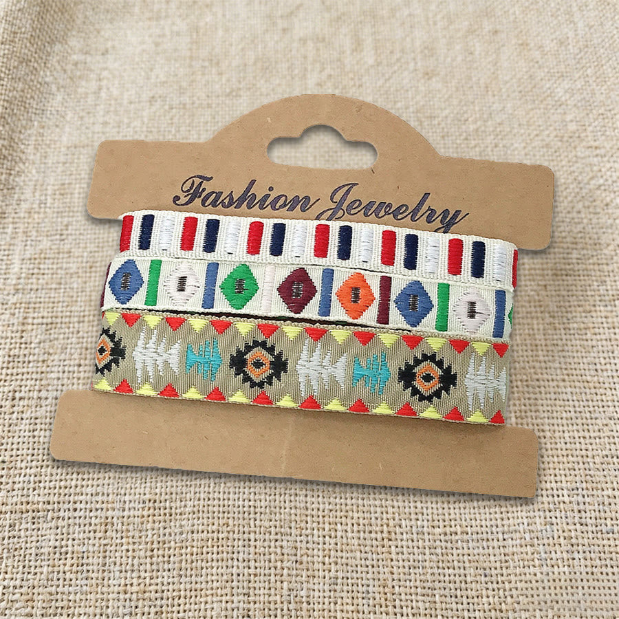 Olivenorma Premium Thread Handmade Multicolor Boho Ethnic Braided Bracelet - White Boho - image 8