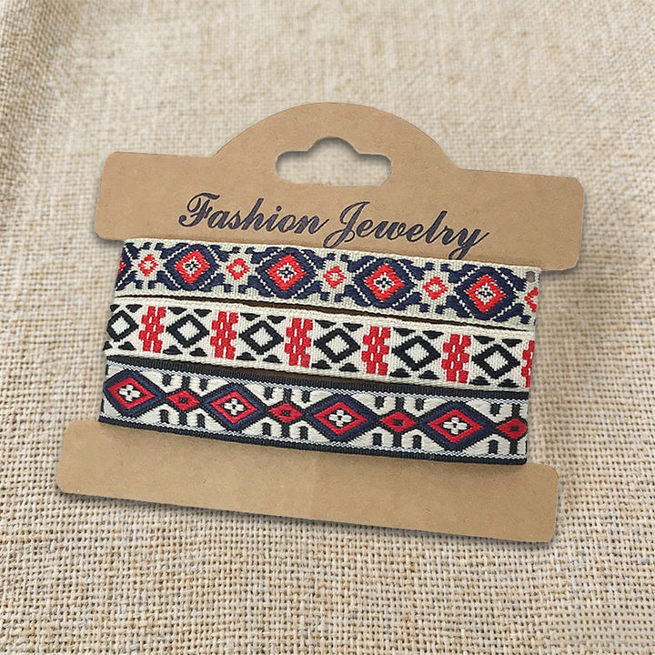 Olivenorma Premium Thread Handmade Multicolor Boho Ethnic Braided Bracelet - Red Ethnic - image 10