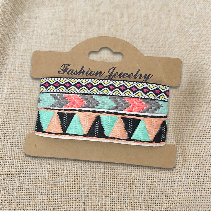 Olivenorma Premium Thread Handmade Multicolor Boho Ethnic Braided Bracelet - Pastel Tribal - image 9