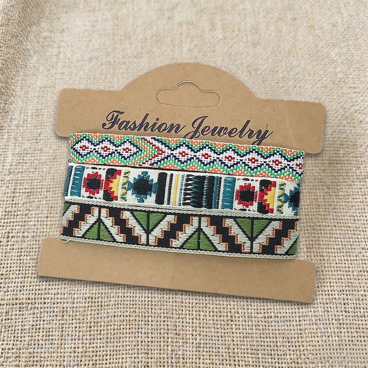 Olivenorma Premium Thread Handmade Multicolor Boho Ethnic Braided Bracelet - Earthy Tribal - image 19