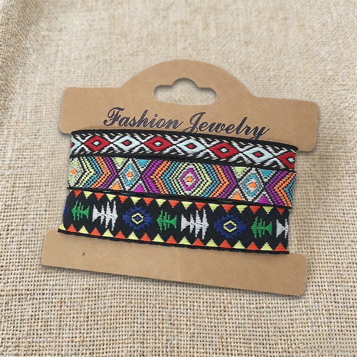 Olivenorma Premium Thread Handmade Multicolor Boho Ethnic Braided Bracelet - Colorful Ethnic - image 6