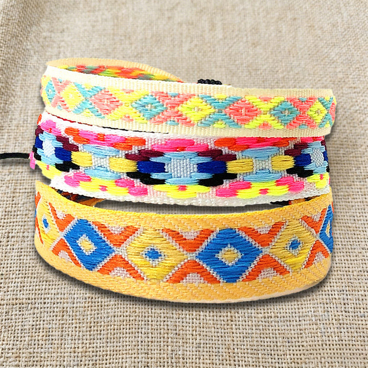 Olivenorma Premium Thread Handmade Multicolor Boho Ethnic Braided Bracelet - image 33