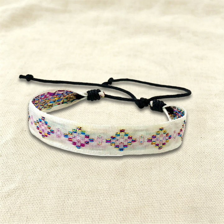 Olivenorma Casual Boho Adjustable Everyday Wear Braided Bracelet - White Pink Diamond - image 24