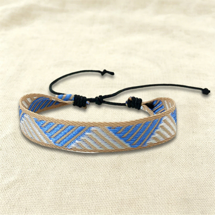Olivenorma Casual Boho Adjustable Everyday Wear Braided Bracelet - Blue Chevron - image 28