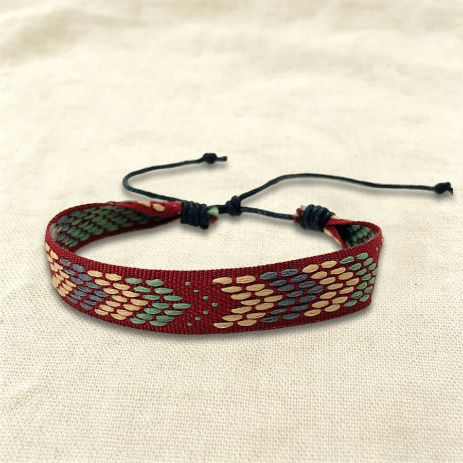 Olivenorma Casual Boho Adjustable Everyday Wear Braided Bracelet - Maroon Tribal - image 26