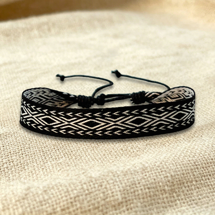 Olivenorma Multicolor Tribal Pattern Adjustable Friendship Braided Bracelet - Black White Tribal - image 17