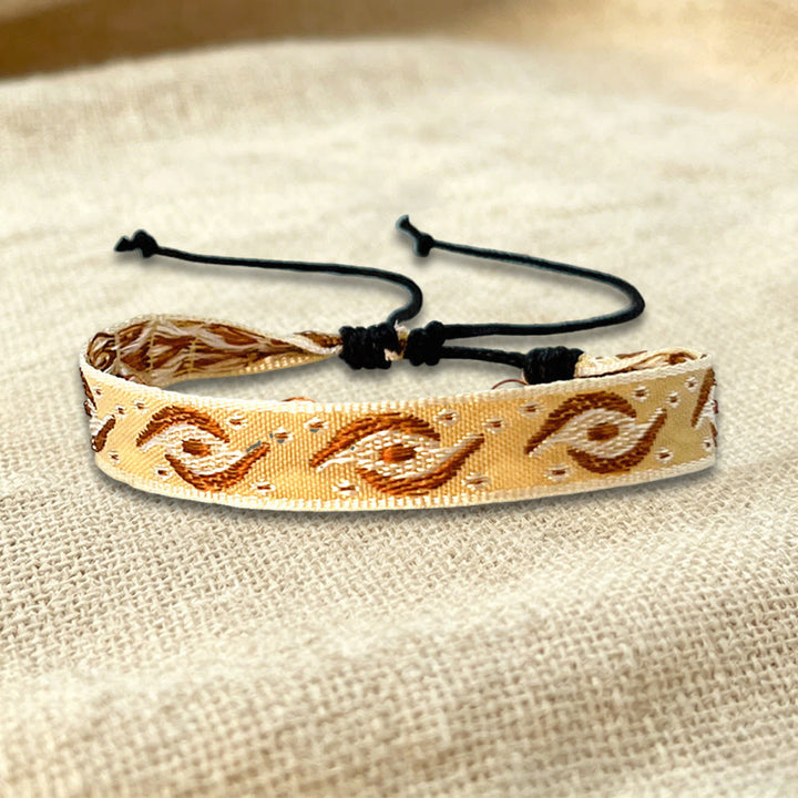 Olivenorma Multicolor Tribal Pattern Adjustable Friendship Braided Bracelet - Beige Swirl - image 9