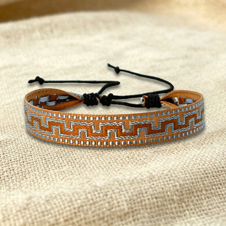 Olivenorma Multicolor Tribal Pattern Adjustable Friendship Braided Bracelet - Brown Aztec - image 7