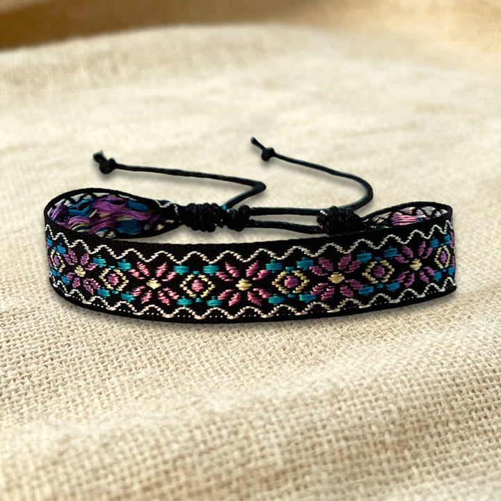 Olivenorma Multicolor Tribal Pattern Adjustable Friendship Braided Bracelet - Purple Multicolor - image 15