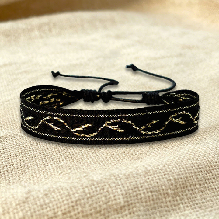 Olivenorma Multicolor Tribal Pattern Adjustable Friendship Braided Bracelet - Black Gold Pattern - image 19