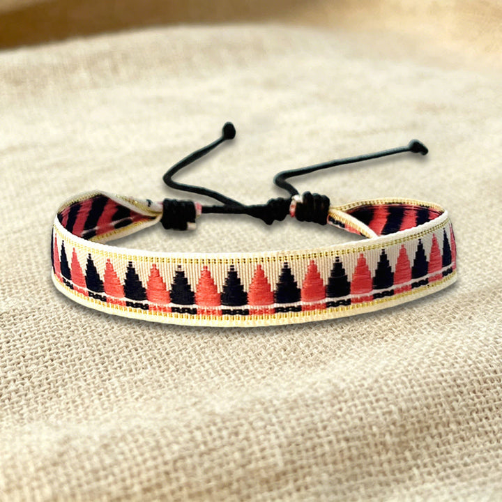 Olivenorma Multicolor Tribal Pattern Adjustable Friendship Braided Bracelet - Beige Red Triangle - image 36