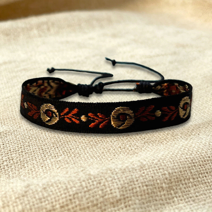 Olivenorma Multicolor Tribal Pattern Adjustable Friendship Braided Bracelet - Black Brown Floral - image 21