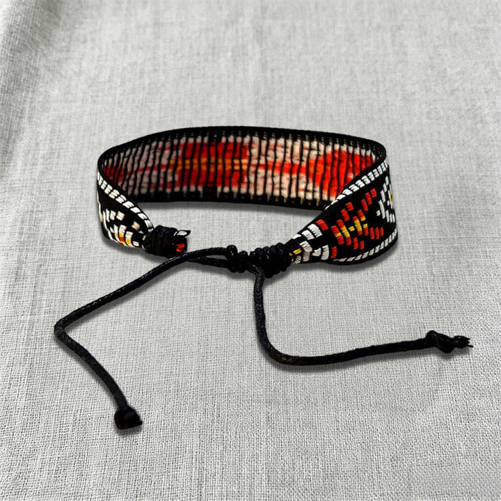 Olivenorma Ornate Tribal Pattern Handwoven Ethnic Braided Bracelet - image 9