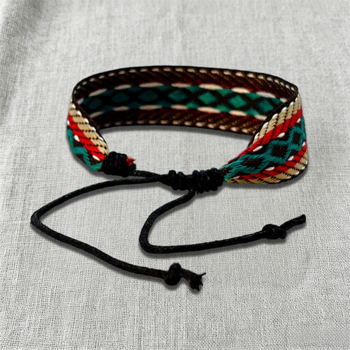 Olivenorma Ornate Tribal Pattern Handwoven Ethnic Braided Bracelet - image 7