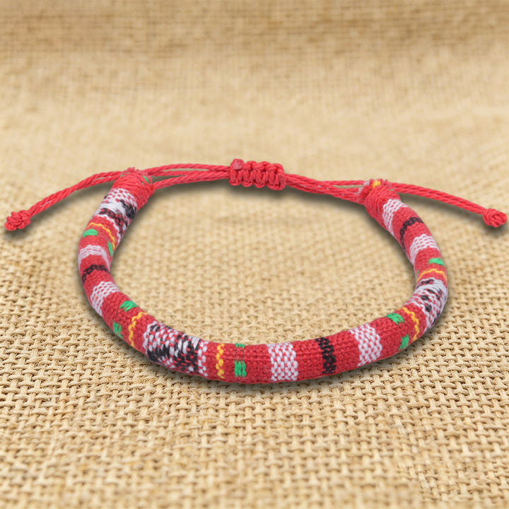 FREE Today: Bohemian Ethnic Pattern Handmade Cotton Thread Friendship Braided Bracelet - Red Chevron - image 9