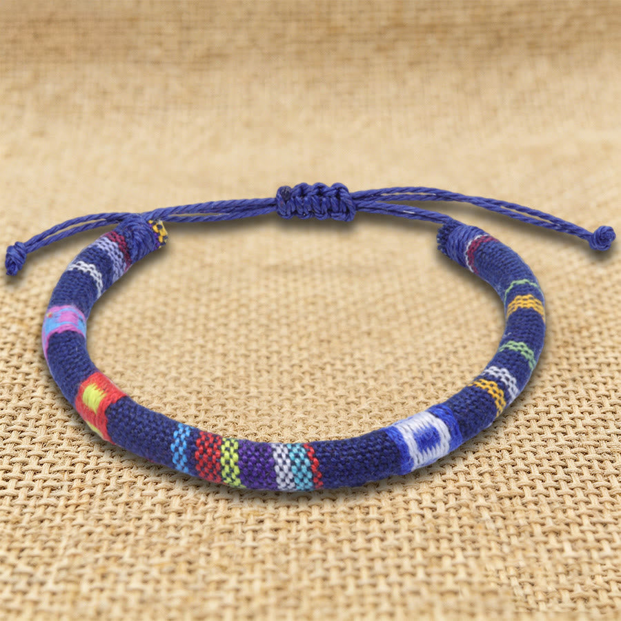 FREE Today: Bohemian Ethnic Pattern Handmade Cotton Thread Friendship Braided Bracelet - Navy Aztec - image 11