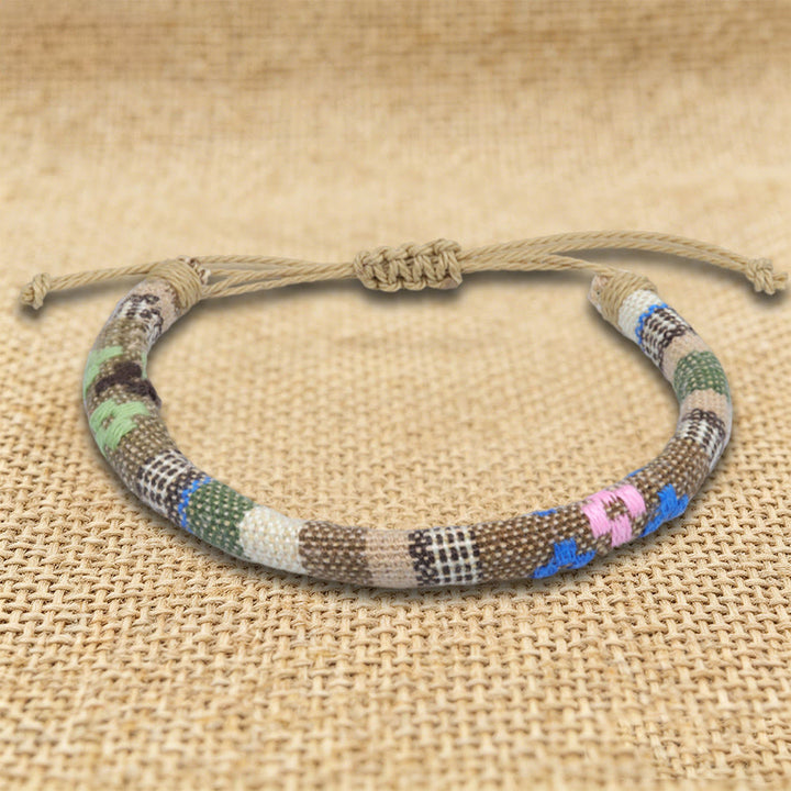 FREE Today: Bohemian Ethnic Pattern Handmade Cotton Thread Friendship Braided Bracelet - Beige Tribal - image 12
