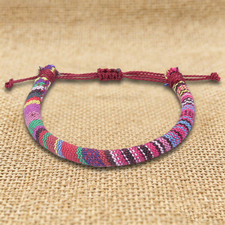 FREE Today: Bohemian Ethnic Pattern Handmade Cotton Thread Friendship Braided Bracelet - Magenta Tribal - image 23