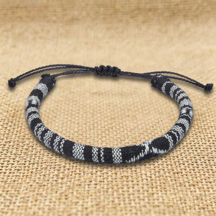 FREE Today: Bohemian Ethnic Pattern Handmade Cotton Thread Friendship Braided Bracelet - Black White Chevron - image 16