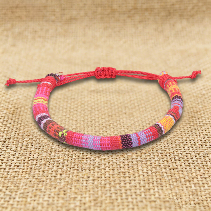 FREE Today: Bohemian Ethnic Pattern Handmade Cotton Thread Friendship Braided Bracelet - Pink Red Boho - image 17