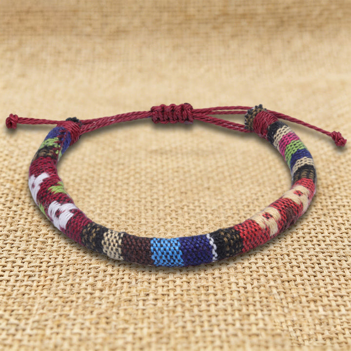 FREE Today: Bohemian Ethnic Pattern Handmade Cotton Thread Friendship Braided Bracelet - Red Multi-Pattern - image 15