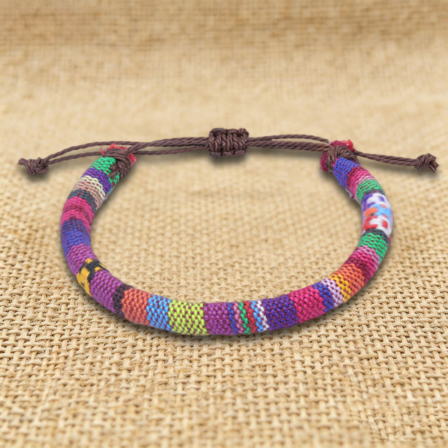 Olivenorma Bohemian Ethnic Pattern Handmade Cotton Thread Friendship Braided Bracelet - Brown Ethnic - image 19