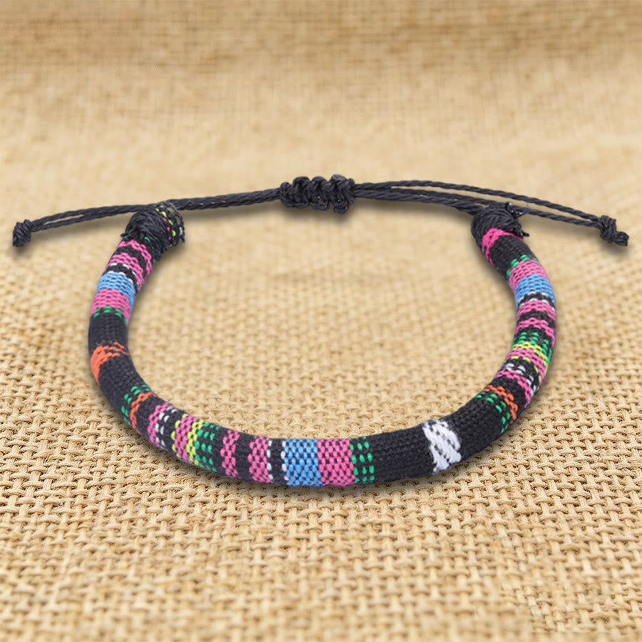 FREE Today: Bohemian Ethnic Pattern Handmade Cotton Thread Friendship Braided Bracelet - Black Multicolor - image 25
