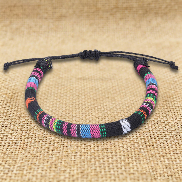 FREE Today: Bohemian Ethnic Pattern Handmade Cotton Thread Friendship Braided Bracelet - Black Multicolor - image 25