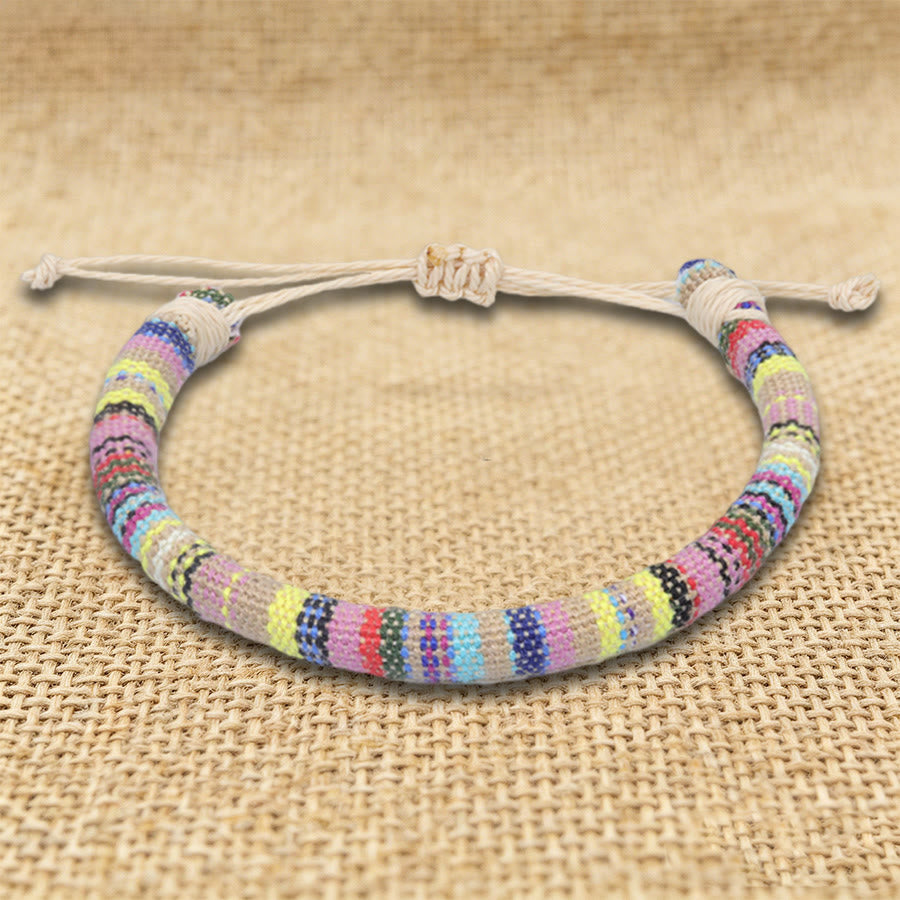 FREE Today: Bohemian Ethnic Pattern Handmade Cotton Thread Friendship Braided Bracelet - Pastel Beige Boho - image 30