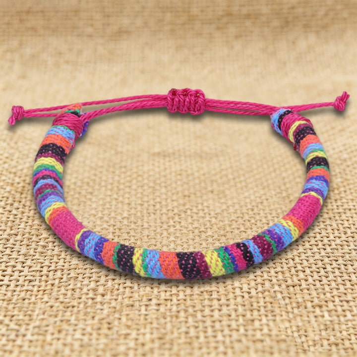 FREE Today: Bohemian Ethnic Pattern Handmade Cotton Thread Friendship Braided Bracelet - Rainbow Orange - image 29
