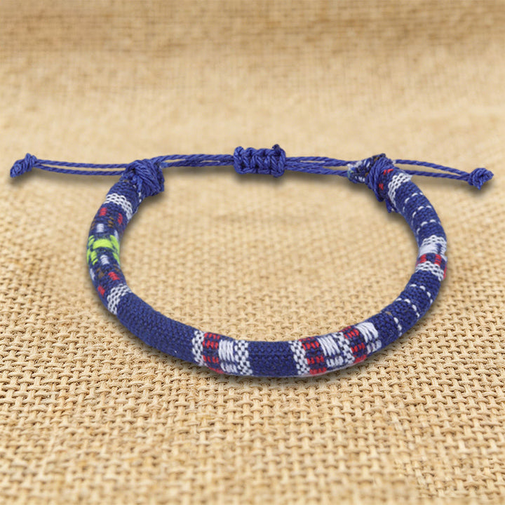 FREE Today: Bohemian Ethnic Pattern Handmade Cotton Thread Friendship Braided Bracelet - Navy Stripes - image 27